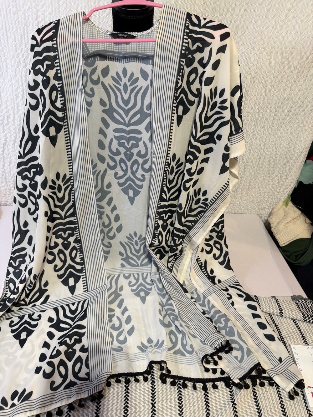 Black and White Decorative Shawl Throw - Elegant